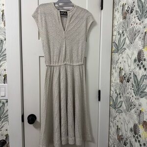 Ronnie Heller MJ Women’s‎ Knit Cream Dress M Small Patterned Vintage
